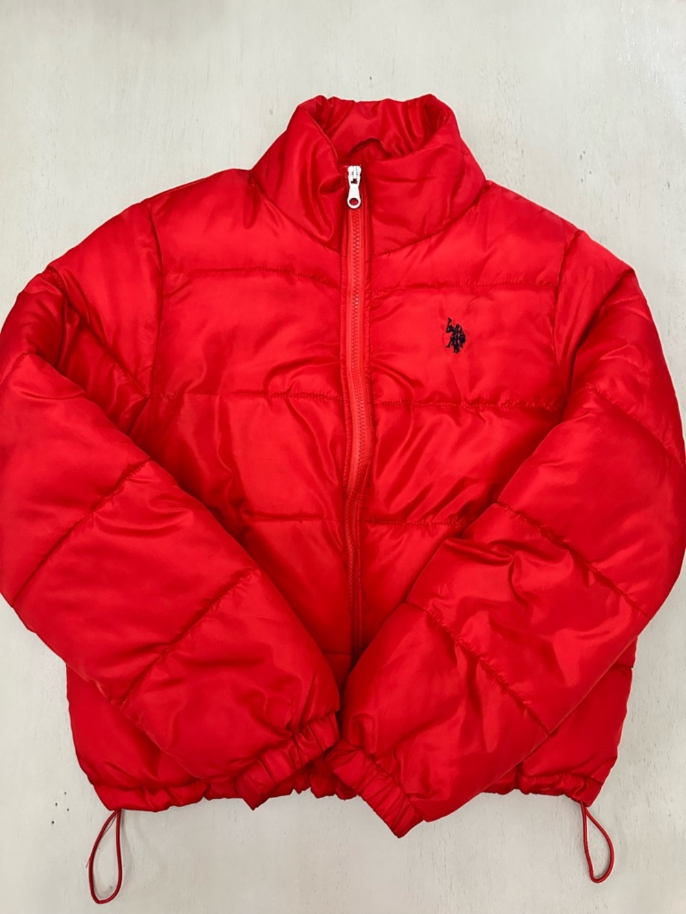 U.S. Polo Assn. Women’s Red Cropped Quilted Puffer Jacket